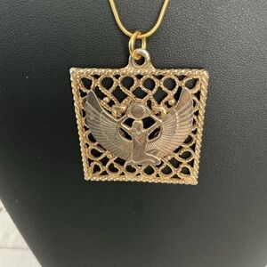 Egyptian Goddess Isis Gold Plated Pendant Necklace
